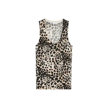 ZARA Tank Tops Women's Leopard Print