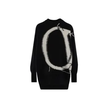 OFF WHITE Ow Maxi Logo Intarsia Jumper Black