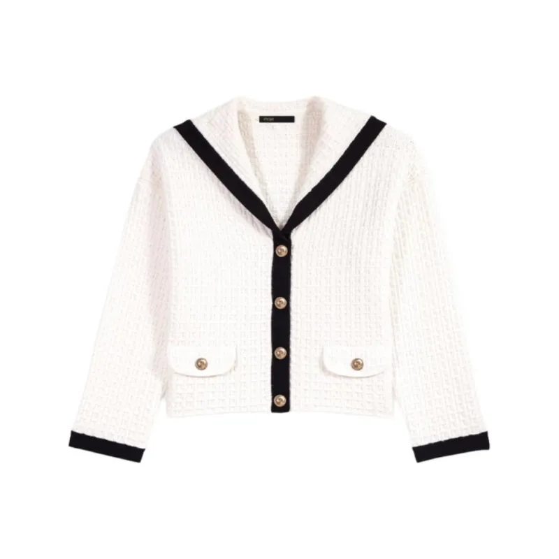 Maje Contrast collar Cardigan-0
