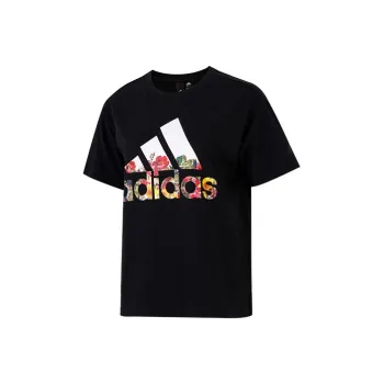 Adidas Drop Shoulder Sleeve T Shirt Women's Black