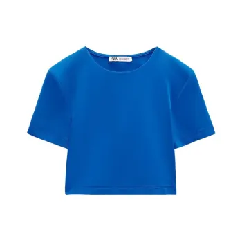 ZARA Crop Tops Women's Blue