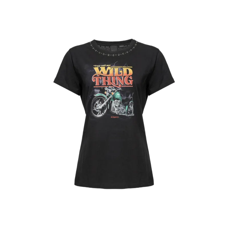 PINKO Graphic Printed Crewneck T-Shirt-0