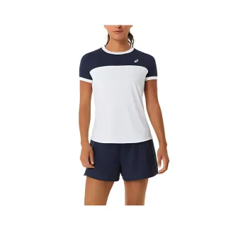 Asics COURT SS T Shirt Women's Bright White/Midnight