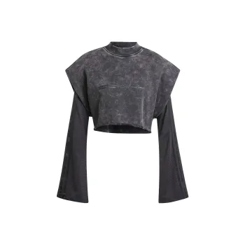Adidas Originals Premium Shoulder Pad Top Crop Tops Women's Black
