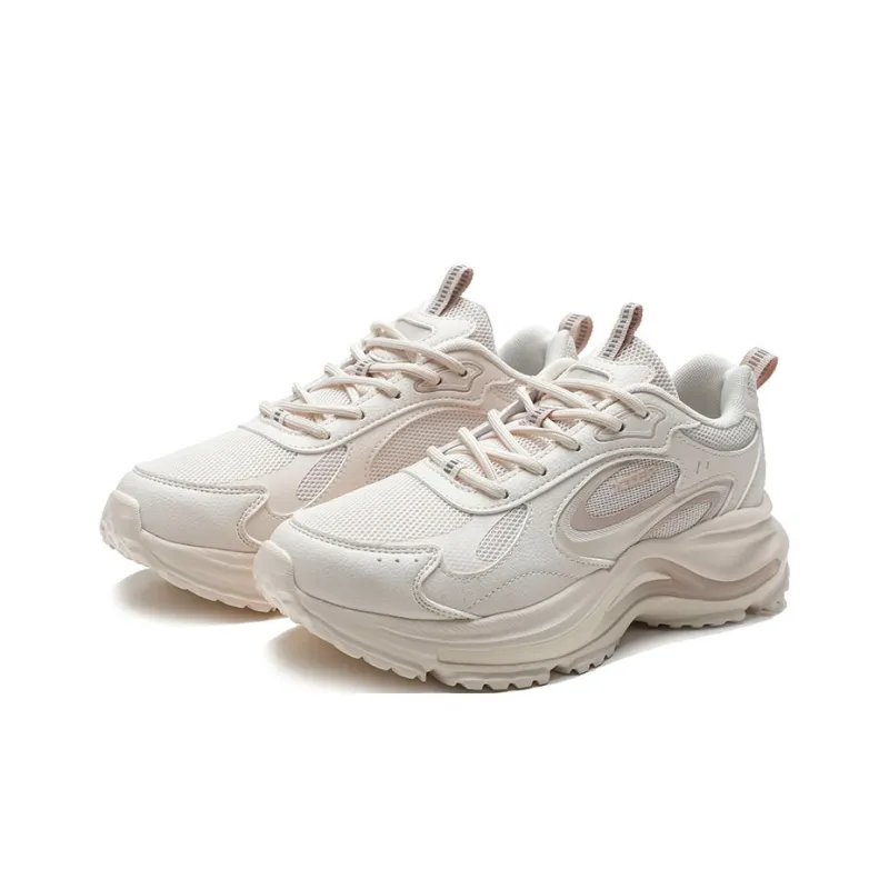 XTEP Breathable, Slip Resistant, And Abrasion Resistant Low Top Outdoor Shoes Women's Ivory Pink Brown-2