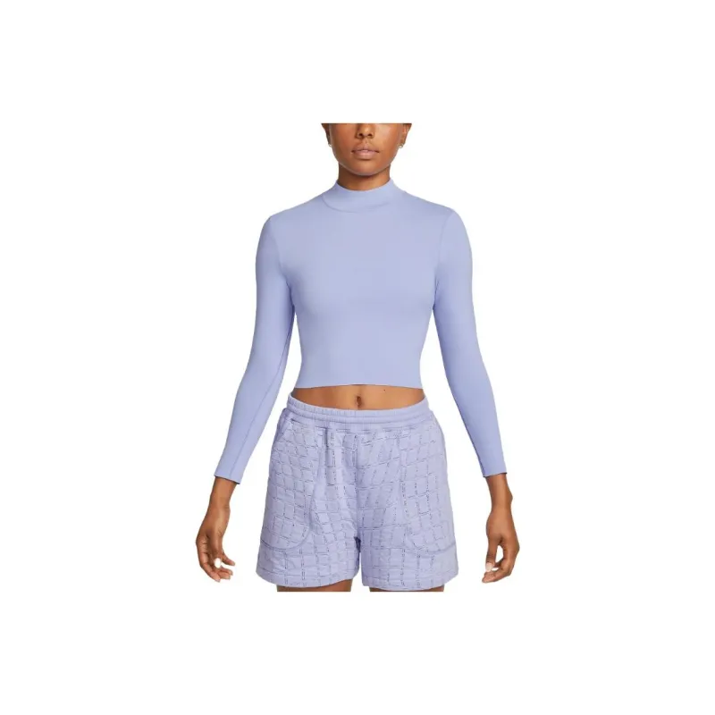 Nike Long Sleeve Crop Top Crop Tops Women's Purple-0