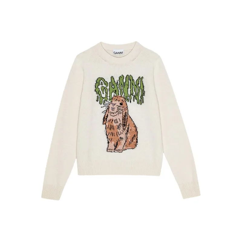 GANNI FW24 Sweater Women's White Heron-0