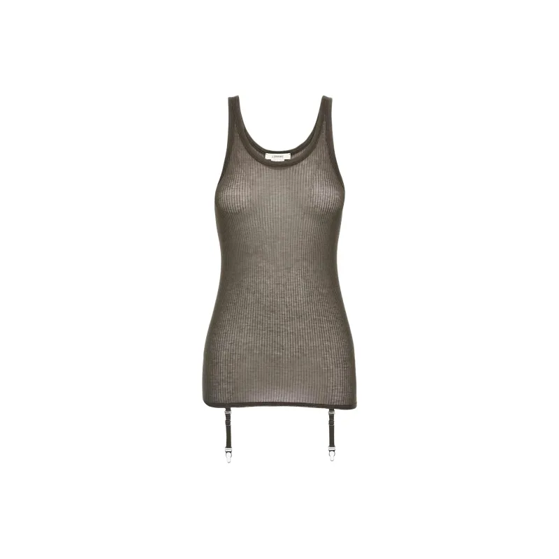 Lemaire Seamless Rib Tank Top 'Dark Brown'-0