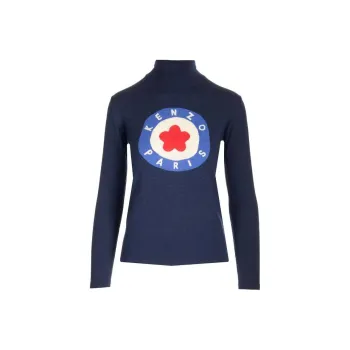 KENZO Intarsia Knit Logo Long Sleeved Jumper