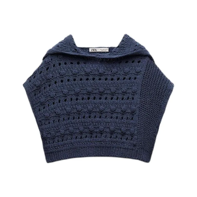 ZARA Crop Tops Women's Indigo-0