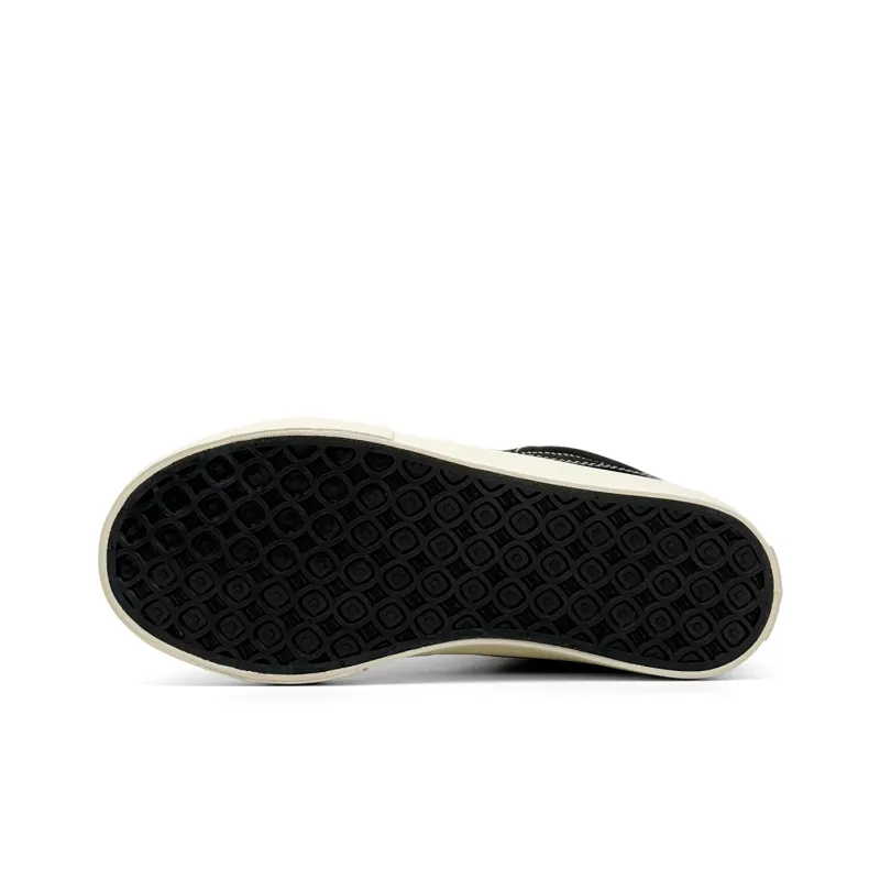 Mengsai Cushioning Coverage And Abrasion Resistant Low Top Skateboard Shoes Men's Black With White Stitching-6