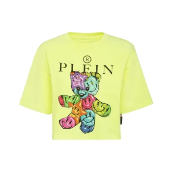 PHILIPP PLEIN Smile Cropped Round Neck T shirt