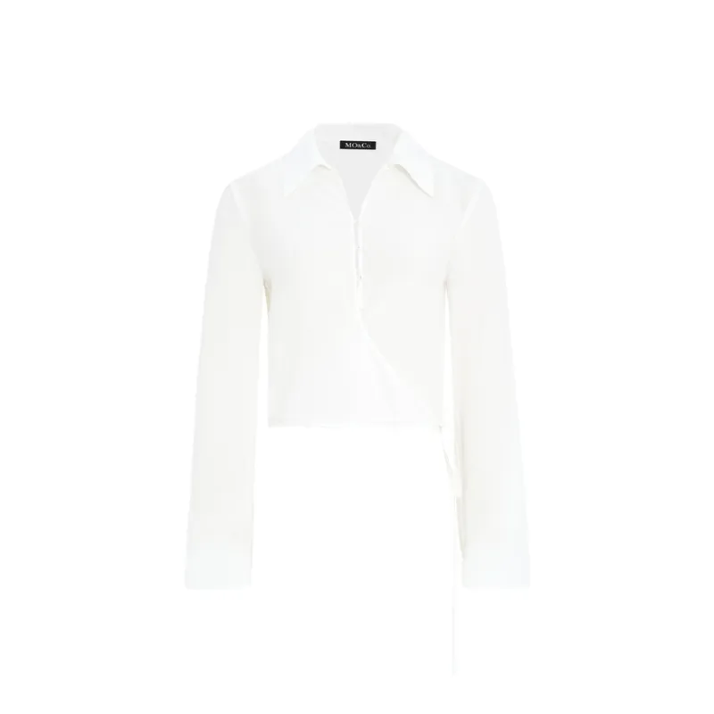 MO&CO Crop Tops Women's Raw White-0