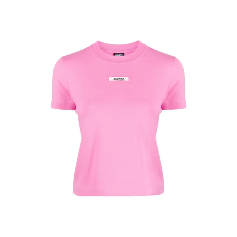 Jacquemus Gros Grain Logo patch T shirt-0