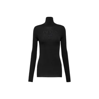 PRADA Logo intarsia Roll neck Jumper