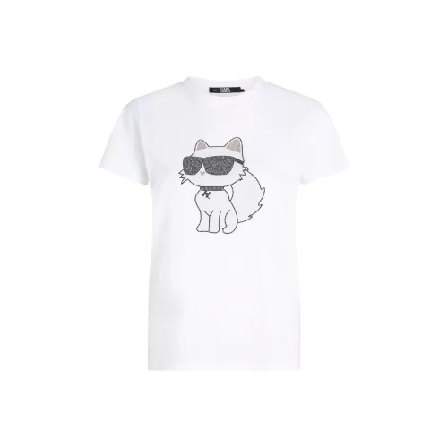 KARL LAGERFELD / Karl Lagerfeld Jeans Ikonik 2.0 Choupette Embellished Crewneck T Shirt