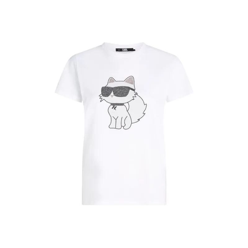 KARL LAGERFELD / Karl Lagerfeld Jeans Ikonik 2.0 Choupette Embellished Crewneck T-Shirt-0