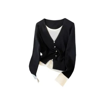 Cypress House Sweater Women's Black Outer White Inner