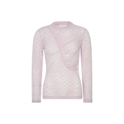GANNI Lace Intimates Long-Sleeve T-Shirt 'Light Lilac'