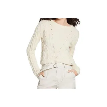 GUESS Elle Cable Knit Sweater Sweater Women's Ecru