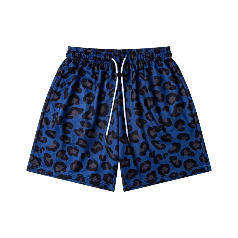 SIMPLE RIMLESS/SRME x TRESPASS Sports Shorts Unisex Blue Leopard Print-0