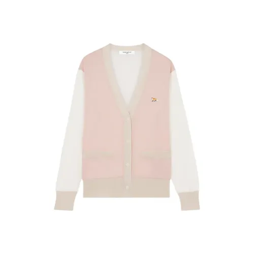 Maison Kitsune Baby Fox Patch Color Block Knit Cardigan