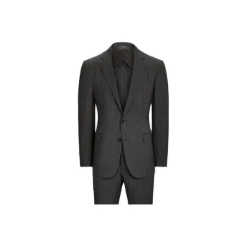 Polo Ralph Lauren Gregory Pinstripe Wool Twill Suit Business Suits Men's Gray