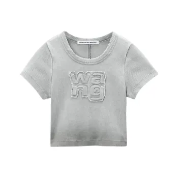 Alexander Wang Logo appliqué Cropped T shirt