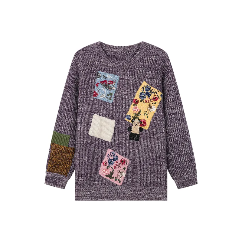 UOOYAA Sweaters Women's Purple-0