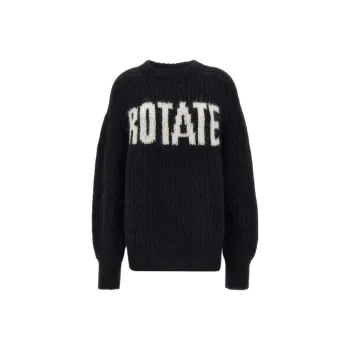 Rotate Logo-Intarsia Crewneck Jumper