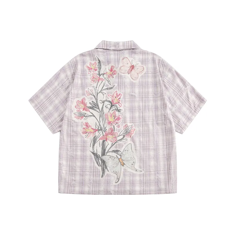 DOH STORE Shirt Unisex Pink Purple Plaid-1