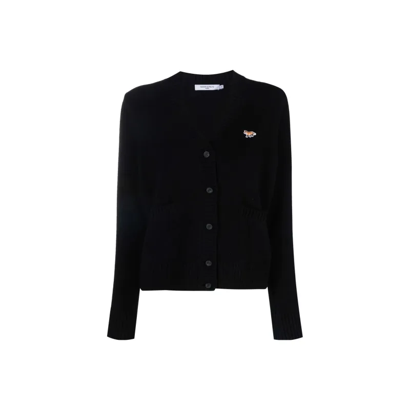 Maison Kitsune Baby Fox Patch Cosy Cardigan Navy-0