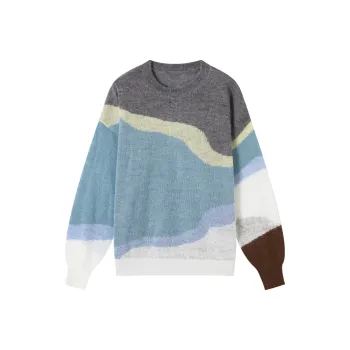DIALOGUE Sweater Women's Blue Gray Multicolor