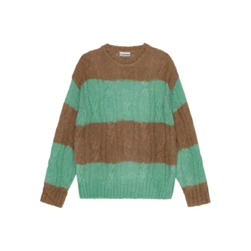 GANNI Striped Cable Knitted Jumper