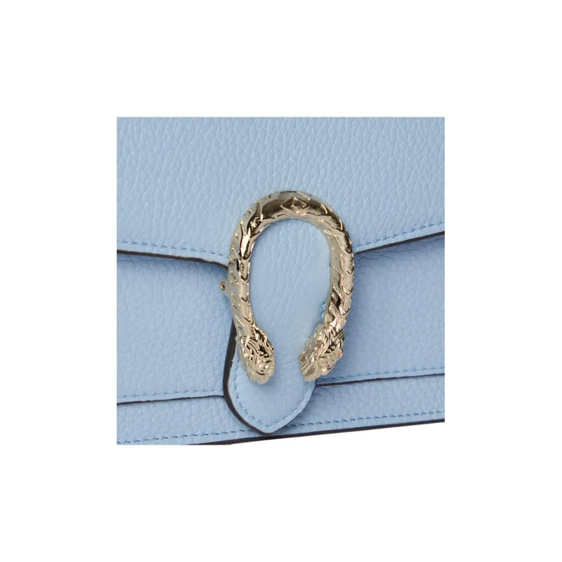 GUCCI Grain Leather Crossbody Bag Regular Women's Light Blue-5