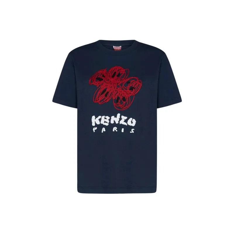 KENZO Graphic Printed Crewneck T Shirt-0