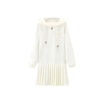 KUHNMARVIN Puff Sleeve Hoodie Skirt Women's Apricot