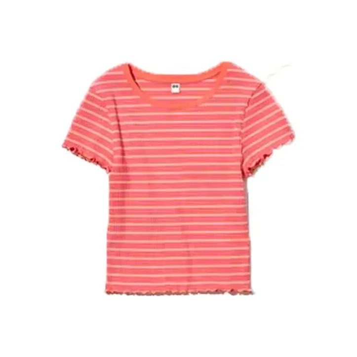 UNIQLO Crop Tops Women's Pink Orange-0