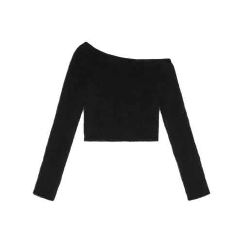 GIVENCHY SS24 patch Asymmetrical Sweater In Alpaca Wool Sweater Women's Black