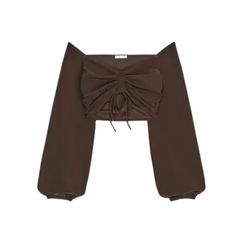 ZARA Crop Top Women's Dark Brown