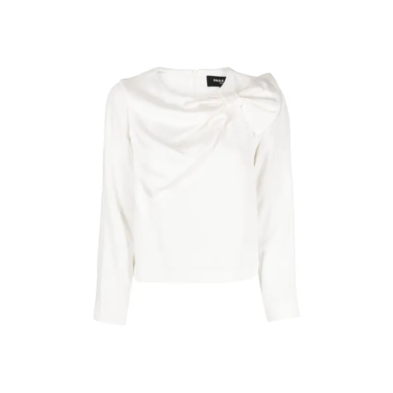 Paule Ka Bow detailing Zip up T shirt-0