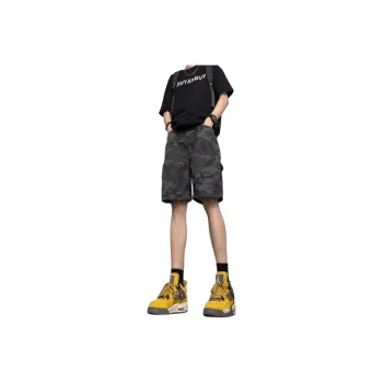 UPXIW Denim Shorts Unisex Camouflage
