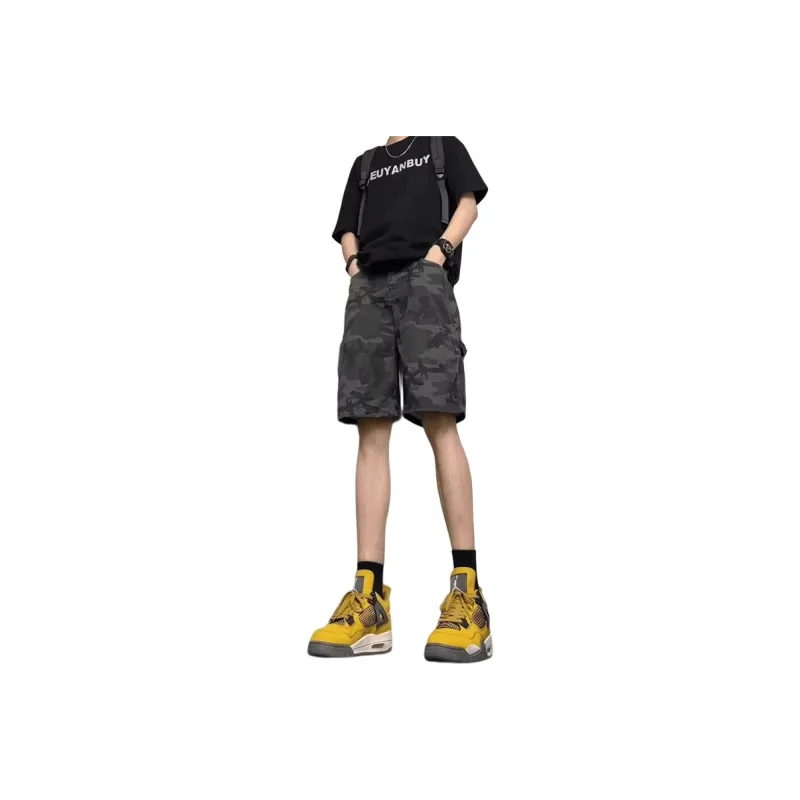 UPXIW Denim Shorts Unisex Camouflage-0