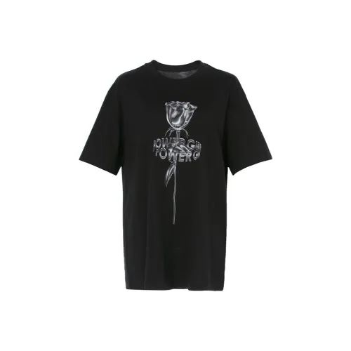 LOFT SHINE Crew Neck Fitted Straight Short Sleeved T Shirt Women's Black