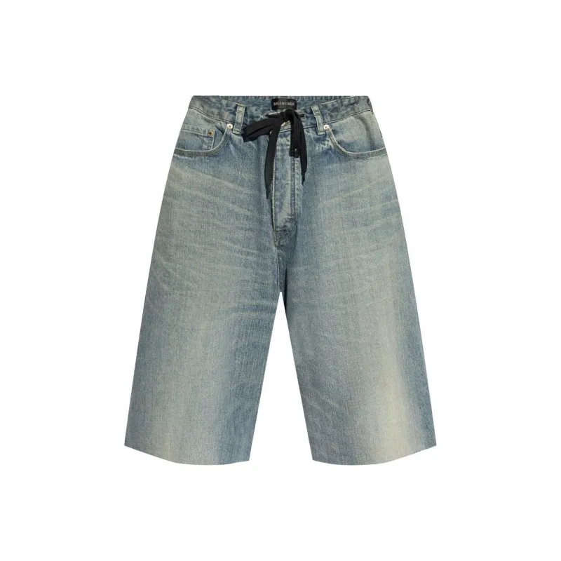 Balenciaga Denim Bermuda Shorts-0