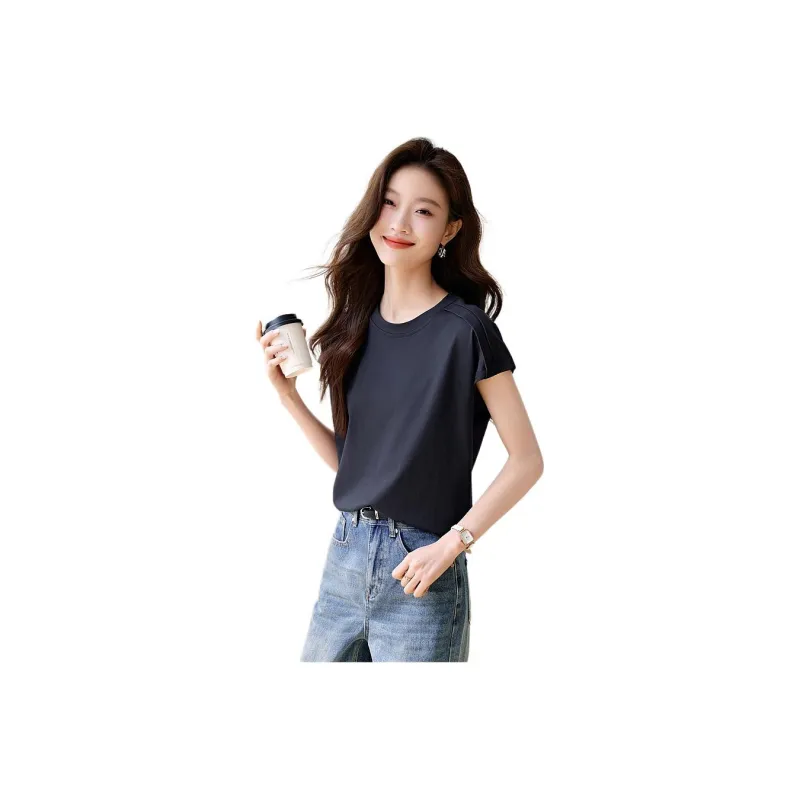 Mo Han Yi Mei T Shirt Women's Navy Blue-0