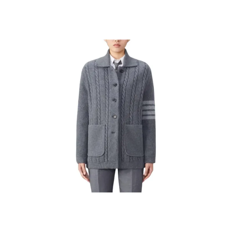 THOM BROWNE Cable knit Bomber Jacket-0