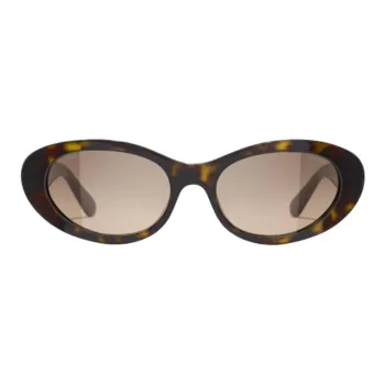 CHANEL Acetate Oval Sunglasses Unisex Tortoiseshell