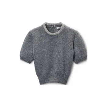 Alexander Wang Embellished Neck Short Sleeve T Shirt