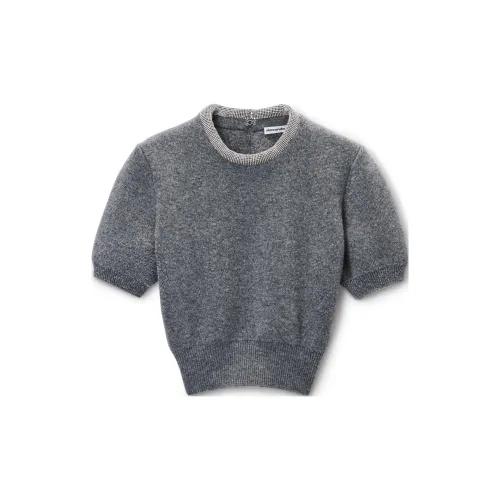 Alexander Wang Embellished Neck Short Sleeve T Shirt